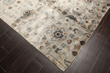 8x10 Gray, Aqua, Tan Color Hand Knotted Oushak 100% Bamboo Silk Transitional Oriental Rug