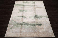 8x10 Taupe, Beige, Ivory Color Hand Knotted Sherpa Wool and Silk Modern Oriental Rug