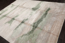 8x10 Taupe, Beige, Ivory Color Hand Knotted Sherpa Wool and Silk Modern Oriental Rug