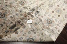 8x10 Gray, Aqua, Tan Color Hand Knotted Oushak 100% Bamboo Silk Transitional Oriental Rug