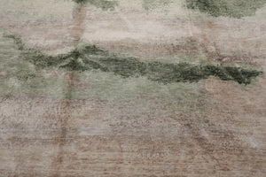 8x10 Taupe, Beige, Ivory Color Hand Knotted Sherpa Wool and Silk Modern Oriental Rug
