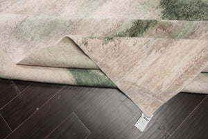 8x10 Taupe, Beige, Ivory Color Hand Knotted Sherpa Wool and Silk Modern Oriental Rug