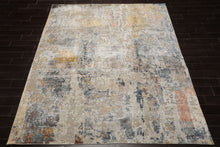 8x10 Beige, Gray, Slate Color Hand Knotted Sherpa Wool and Silk Modern Oriental Rug