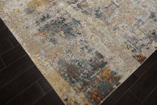 8x10 Beige, Gray, Slate Color Hand Knotted Sherpa Wool and Silk Modern Oriental Rug