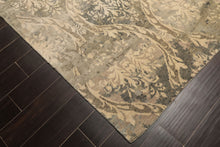 8' Square Beige, Gray, Taupe Color Hand Knotted Tibetan Wool Transitional Oriental Rug