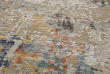 8x10 Beige, Gray, Slate Color Hand Knotted Sherpa Wool and Silk Modern Oriental Rug