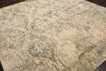 8' Square Beige, Gray, Taupe Color Hand Knotted Tibetan Wool Transitional Oriental Rug