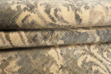 8' Square Beige, Gray, Taupe Color Hand Knotted Tibetan Wool Transitional Oriental Rug