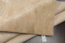 8x10 Beige, Tan, Muted Earth Tones Color Hand Knotted Sherpa Wool and Silk Modern Oriental Rug