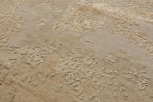 8x10 Beige, Tan, Muted Earth Tones Color Hand Knotted Sherpa Wool and Silk Modern Oriental Rug