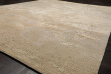 8x10 Beige, Tan, Muted Earth Tones Color Hand Knotted Sherpa Wool and Silk Modern Oriental Rug