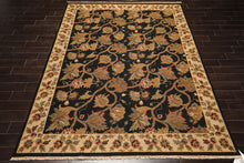 8x10 Black, Tan, Gold Color Hand Knotted Soumak Wool Traditional Oriental Rug
