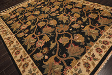 8x10 Black, Tan, Gold Color Hand Knotted Soumak Wool Traditional Oriental Rug