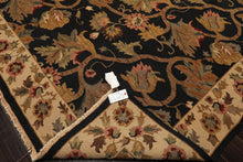 8x10 Black, Tan, Gold Color Hand Knotted Soumak Wool Traditional Oriental Rug