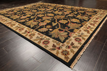 8x10 Black, Tan, Gold Color Hand Knotted Soumak Wool Traditional Oriental Rug