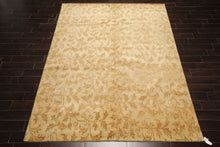 8x10 Beige, Gold, Muted Earth Tones Color Hand Knotted Tibetan Wool Transitional Oriental Rug