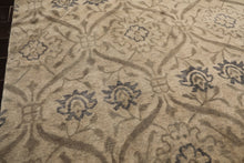 9x12 Gray, Taupe, Slate Color Hand Knotted Tibetan Wool Transitional Oriental Rug