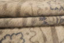 9x12 Gray, Taupe, Slate Color Hand Knotted Tibetan Wool Transitional Oriental Rug