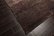 8x10 Greenish, Gray, Aubergine Color Hand Knotted Tibetan Wool Transitional Oriental Rug