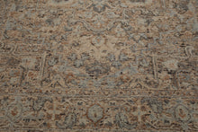 9x12 Beige, Tan, Brown Color Hand Knotted Embossed Look Wool and Silk Transitional Oriental Rug