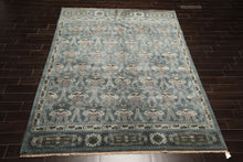 8x10 Aqua, Taupe, Brown Color Hand Knotted Tibetan Wool Traditional Oriental Rug