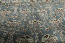 8x10 Aqua, Taupe, Brown Color Hand Knotted Tibetan Wool Traditional Oriental Rug