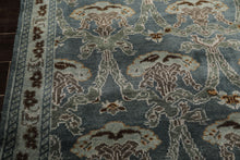 8x10 Aqua, Taupe, Brown Color Hand Knotted Tibetan Wool Traditional Oriental Rug