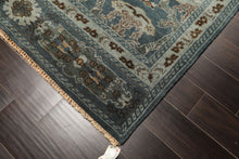 8x10 Aqua, Taupe, Brown Color Hand Knotted Tibetan Wool Traditional Oriental Rug