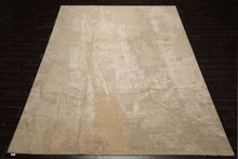 9x12 Beige, Gray, Taupe Color Hand Knotted Sherpa Wool and Silk Modern Oriental Rug