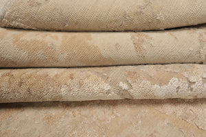 9x12 Beige, Gray, Taupe Color Hand Knotted Sherpa Wool and Silk Modern Oriental Rug
