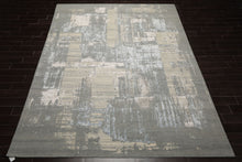 9x12 Gray, Beige, Ivory Color Hand Knotted Sherpa Wool and Silk Modern Oriental Rug