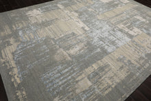 9x12 Gray, Beige, Ivory Color Hand Knotted Sherpa Wool and Silk Modern Oriental Rug
