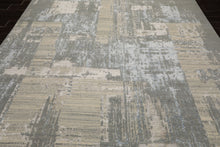 9x12 Gray, Beige, Ivory Color Hand Knotted Sherpa Wool and Silk Modern Oriental Rug