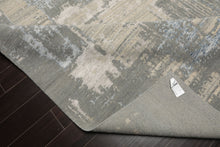 9x12 Gray, Beige, Ivory Color Hand Knotted Sherpa Wool and Silk Modern Oriental Rug