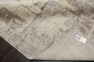 8x10 Lavender, Mint, Gray Color Hand Loomed Sherpa Wool and Silk Modern Oriental Rug