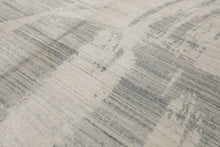 8x10 Ivory, Gray, Beige Color Hand Loomed Sherpa Wool and Silk Modern Oriental Rug