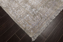 8x10 Moss, Gray, Blue Color Hand Knotted Tibetan Sherpa Wool & Bamboo Silk Modern & Contemporary Oriental Rug