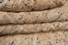 9x12 Tan, Beige, Gray Color Hand Knotted Embossed Look Wool and Silk Transitional Oriental Rug