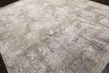 8x10 Moss, Gray, Blue Color Hand Knotted Tibetan Sherpa Wool & Bamboo Silk Modern & Contemporary Oriental Rug