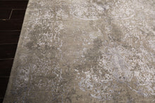 8x10 Moss, Gray, Blue Color Hand Knotted Tibetan Sherpa Wool & Bamboo Silk Modern & Contemporary Oriental Rug