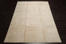 8x10 Beige, Gray, Muted Earth Tones Color Hand Loomed Sherpa Wool and Silk Modern Oriental Rug