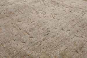 8x10 Beige, Gray, Muted Earth Tones Color Hand Loomed Sherpa Wool and Silk Modern Oriental Rug