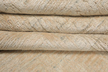 8x10 Beige, Gray, Muted Earth Tones Color Hand Loomed Sherpa Wool and Silk Modern Oriental Rug