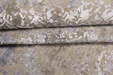 8x10 Moss, Gray, Blue Color Hand Knotted Tibetan Sherpa Wool & Bamboo Silk Modern & Contemporary Oriental Rug