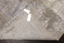 8x10 Moss, Gray, Blue Color Hand Knotted Tibetan Sherpa Wool & Bamboo Silk Modern & Contemporary Oriental Rug