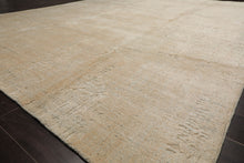 8x10 Beige, Gray, Muted Earth Tones Color Hand Loomed Sherpa Wool and Silk Modern Oriental Rug