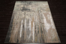 8x10 Beige, Gray, Taupe Color Hand Knotted Sherpa Wool and Silk Modern Oriental Rug