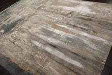 8x10 Beige, Gray, Taupe Color Hand Knotted Sherpa Wool and Silk Modern Oriental Rug