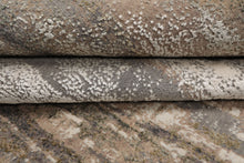 8x10 Beige, Gray, Taupe Color Hand Knotted Sherpa Wool and Silk Modern Oriental Rug