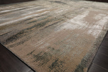 8x10 Beige, Gray, Taupe Color Hand Knotted Sherpa Wool and Silk Modern Oriental Rug